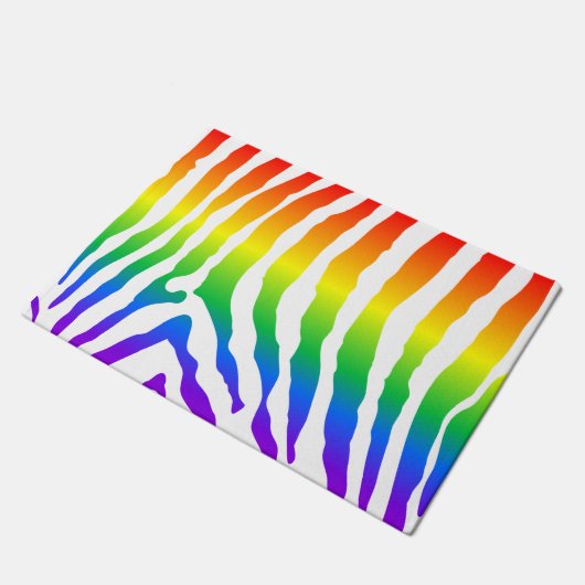 Rainbow Zebra Pattern Deurmat (Schuin)