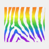 Rainbow Zebra Pattern Fleece Deken (Voorkant (Horizontaal))