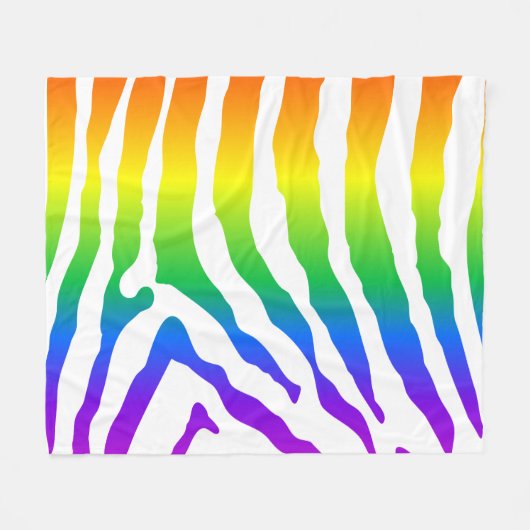 Rainbow Zebra Pattern Fleece Deken (Voorkant (Horizontaal))