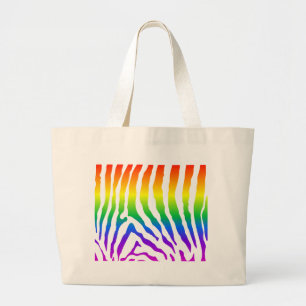 Rainbow Zebra Pattern Grote Tote Bag