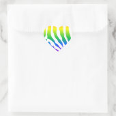Rainbow Zebra Pattern Hart Sticker (Tas)