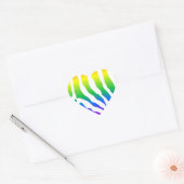 Rainbow Zebra Pattern Hart Sticker (Envelop)