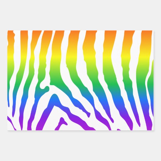 Rainbow Zebra Pattern Inpakpapier Vel (Voorkant)