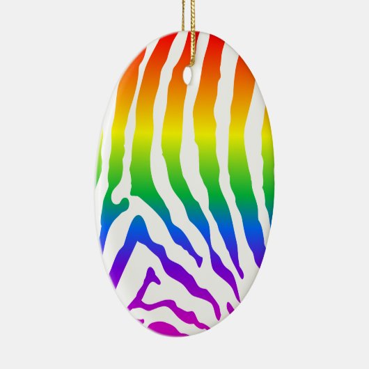 Rainbow Zebra Pattern Keramisch Ornament (Rechts)