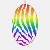 Rainbow Zebra Pattern Keramisch Ornament (Links)