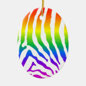 Rainbow Zebra Pattern Keramisch Ornament (Voorkant)