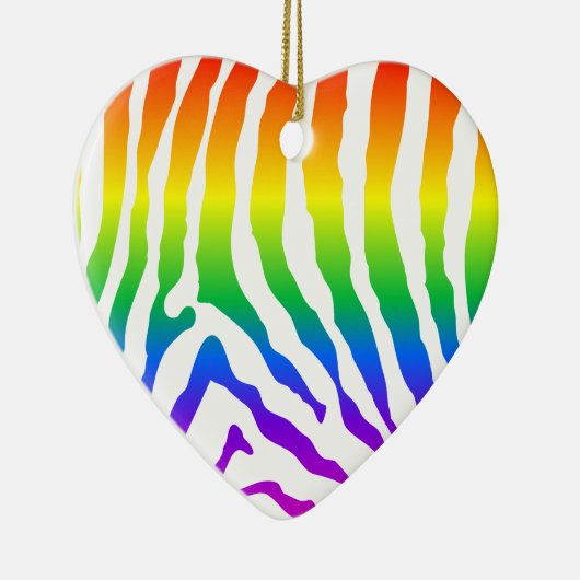 Rainbow Zebra Pattern Keramisch Ornament (Rechts)