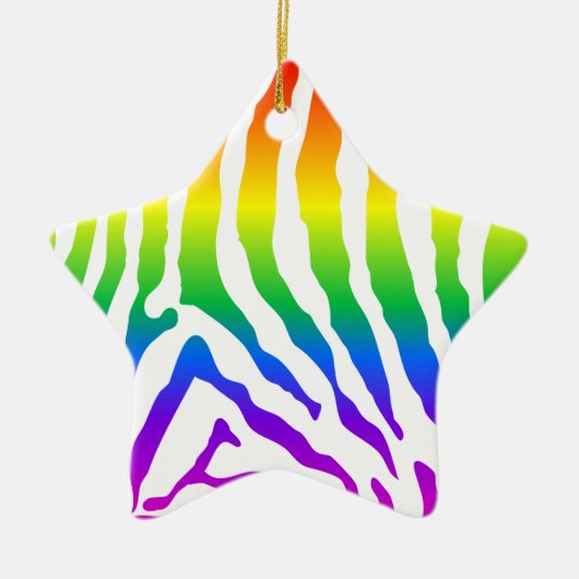 Rainbow Zebra Pattern Keramisch Ornament (Voorkant)