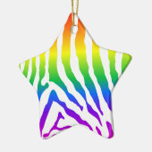 Rainbow Zebra Pattern Keramisch Ornament (Links)