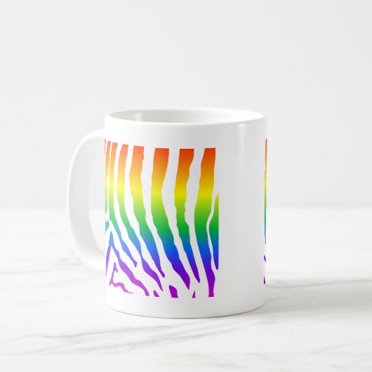 Rainbow Zebra Pattern Koffiemok (Voorkant links)