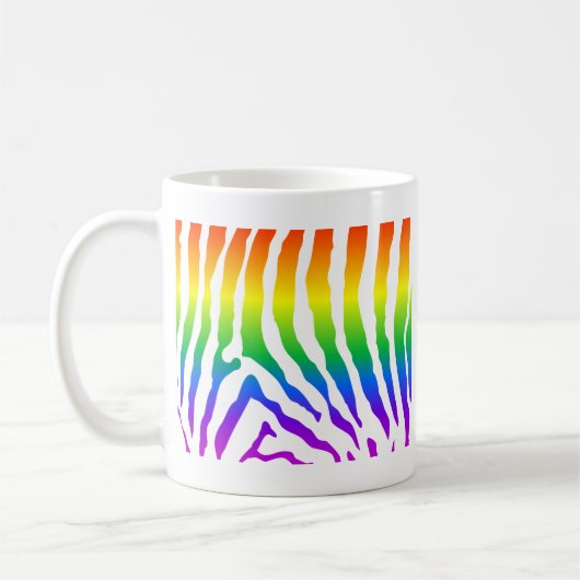 Rainbow Zebra Pattern Koffiemok (Links)