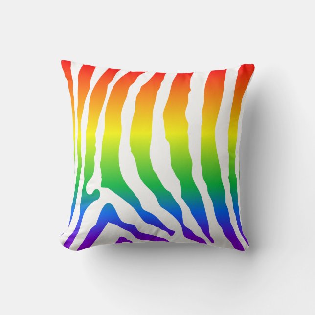 Rainbow Zebra Pattern Kussen (Voorkant)