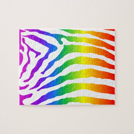Rainbow Zebra Pattern Legpuzzel (Horizontaal)