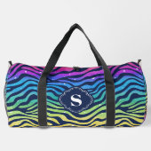 Rainbow Zebra Pattern Monogrammed Plunjezak (Achterkant)
