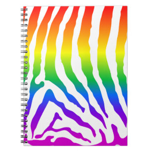 Rainbow Zebra Pattern Notitieboek