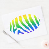 Rainbow Zebra Pattern Ovale Sticker (Envelop)