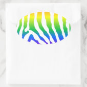 Rainbow Zebra Pattern Ovale Sticker (Tas)