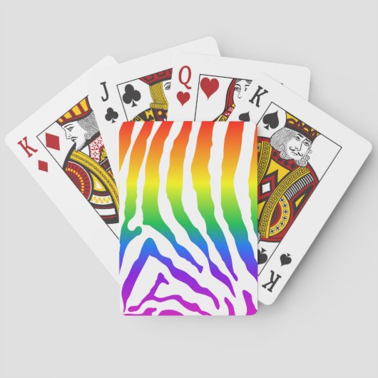 Rainbow Zebra Pattern Pokerkaarten (Achterkant)