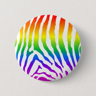 Rainbow Zebra Pattern Ronde Button 5,7 Cm