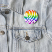 Rainbow Zebra Pattern Ronde Button 5,7 Cm (In situ)