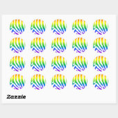 Rainbow Zebra Pattern Ronde Sticker (Vel)