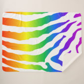 Rainbow Zebra Pattern Sherpa Deken (Voorkant (horizontaal))
