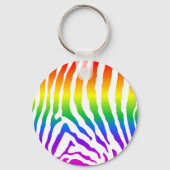 Rainbow Zebra Pattern Sleutelhanger (Voorkant)