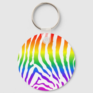 Rainbow Zebra Pattern Sleutelhanger