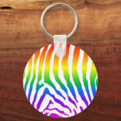 Rainbow Zebra Pattern Sleutelhanger (Voorkant)