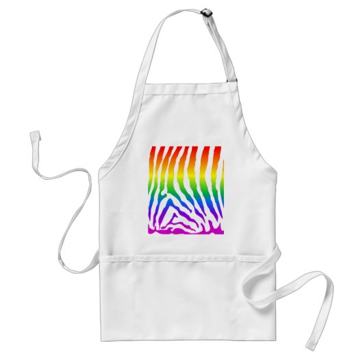Rainbow Zebra Pattern Standaard Schort (Voorkant)