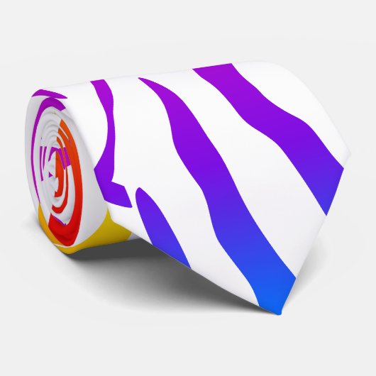 Rainbow Zebra Pattern Stropdas (Opgerold)