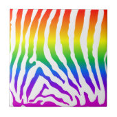 Rainbow Zebra Pattern Tegeltje (Voorkant)