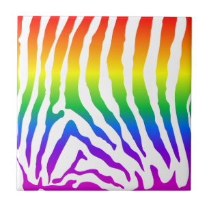Rainbow Zebra Pattern Tegeltje