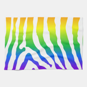 Rainbow Zebra Pattern Theedoek