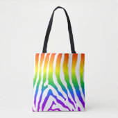 Rainbow Zebra Pattern Tote Bag (Voorkant)