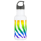 Rainbow Zebra Pattern Waterfles (Voorkant)