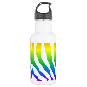 Rainbow Zebra Pattern Waterfles