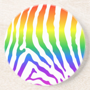 Rainbow Zebra Pattern Zandsteen Onderzetter
