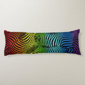 Rainbow Zebra Patterned Striped Body Pillow Lichaamskussen (Achterkant)