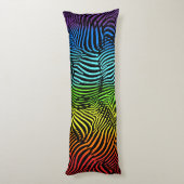 Rainbow Zebra Patterned Striped Body Pillow Lichaamskussen (Achterkant (Verticaal))