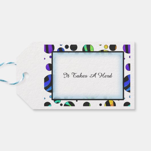 Rainbow Zebra Polka Dot Pattern Dank u Cadeaulabel (Achterkant Horizontaal)