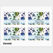 Rainbow Zebra Polka Dot Pattern Dank u Rechthoekige Sticker (Vel)