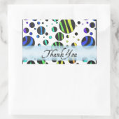 Rainbow Zebra Polka Dot Pattern Dank u Rechthoekige Sticker (Tas)