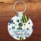 Rainbow Zebra Polka Dot Pattern Dank u Sleutelhanger (Voorkant)