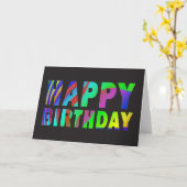 Rainbow Zebra Print Birthday Card Kaart (Gele Bloem)