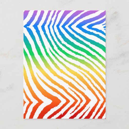 Rainbow Zebra Print Briefkaart (Voorkant)