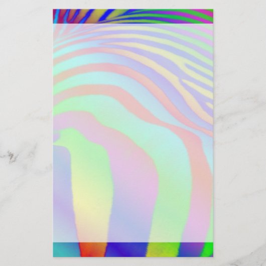 Rainbow Zebra Print Briefpapier (Voorkant)