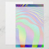 Rainbow Zebra Print Briefpapier (Voorkant / Achterkant)