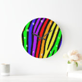 Rainbow Zebra Print Grote Klok (Huis)