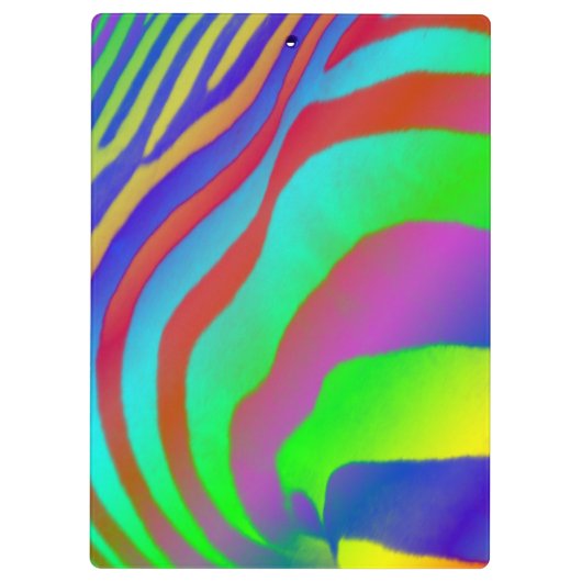 Rainbow Zebra Print Klembord (Achterkant)